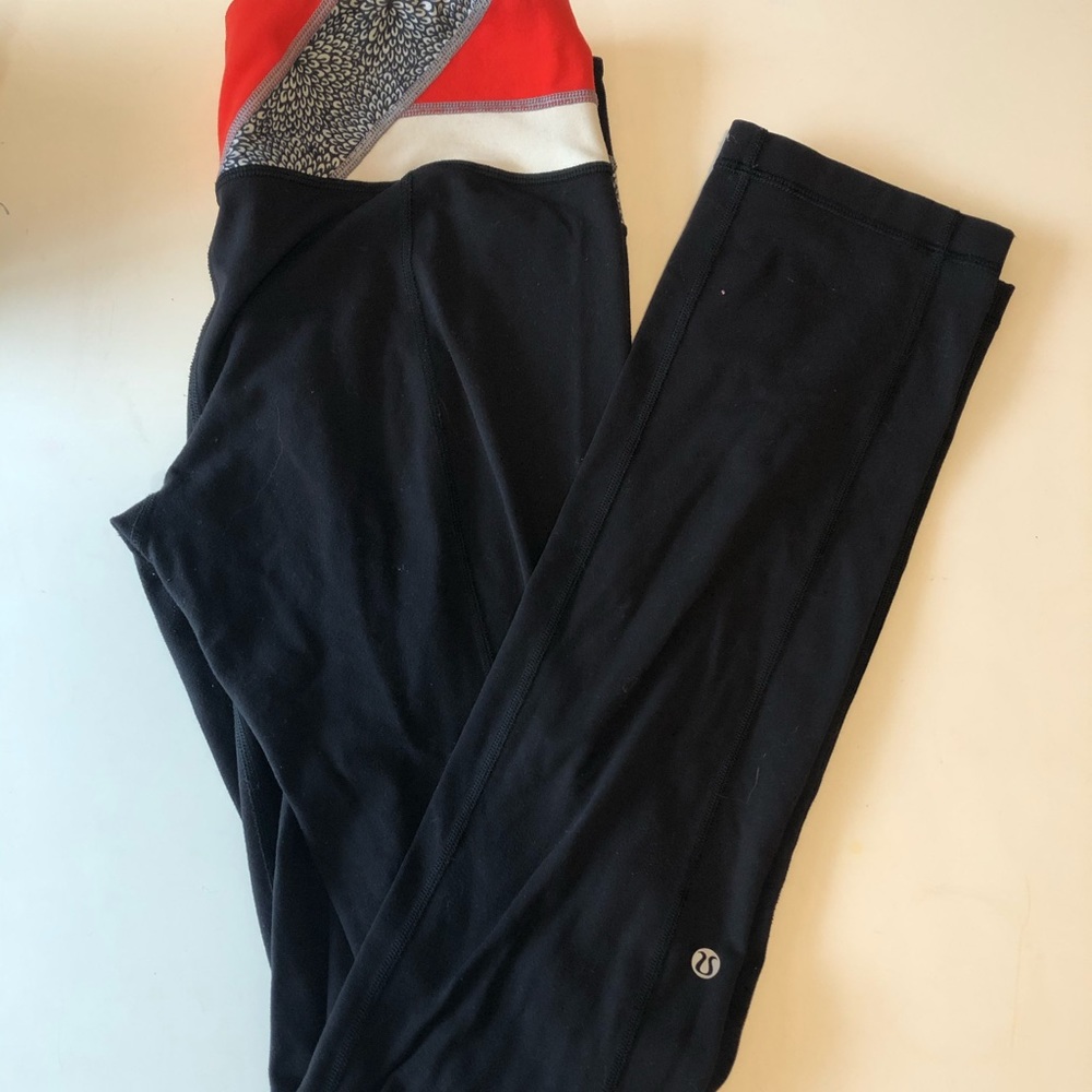 Lululemon black straight legged yoga pants. Size 8